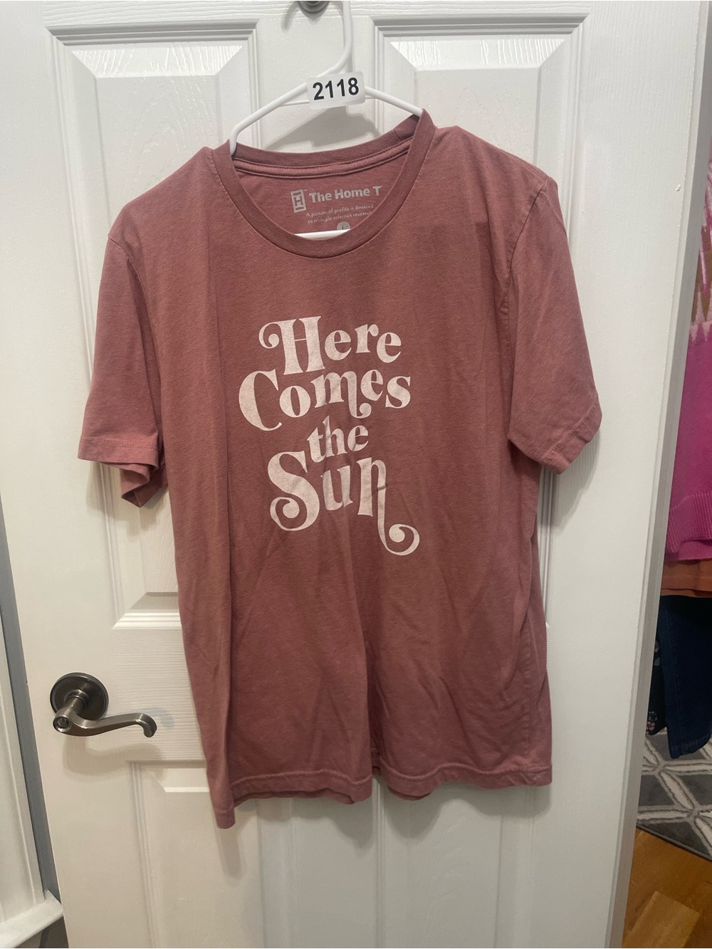 The Home T 'Here Comes the Sun' Short Sleeve Tee - Dusty Rose